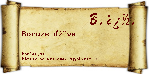 Boruzs Éva névjegykártya