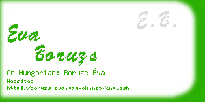 eva boruzs business card